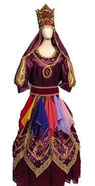 Female coronation outfit for Oyá. Obdulia García. Loaned by Obdulia García.