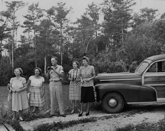 Naturalist Charles Brookfield leading a tour of the Everglades. 1947. HMSF, Miami News Collection. 1989-011-19404.