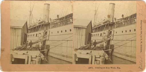 Coaling at Key West, Fla. Littleton, N.H. : B. W. Kilburn, c1898. Image number 2007-440-1