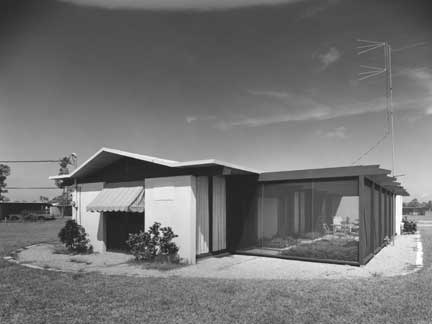 Salhaven Village house by Rufus Nims. August 24, 1958. Photograph by Rudi Rada. Founded in 1956, Salhaven Village was a short-lived retirement village in Jupiter, Florida. Rada Collection, Museum of Miami, 8824-4.