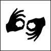 disability access symbol signing white disability access symbol signing white