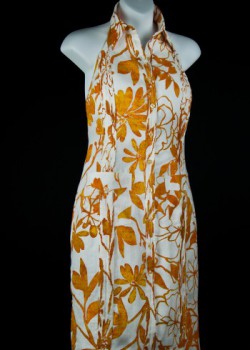 Guayabera-inspired dress. 2012. Linen. Arcadio Díaz. The guayabera’s look and cultural importance have inspired fashion designers internationally. Born in the Dominican Republic, designer Arcadio Díaz currently works in Venezuela, where he specializes in guayabera-inspired clothing for women, including dresses. Collection of Museum of Miami. Gift of Arcadio Díaz. Guayabera-inspired dress. 2012. Linen. Arcadio Díaz. The guayabera’s look and cultural importance have inspired fashion designers internationally. Born in the Dominican Republic, designer Arcadio Díaz currently works in Venezuela, where he specializes in guayabera-inspired clothing for women, including dresses. Collection of Museum of Miami. Gift of Arcadio Díaz.